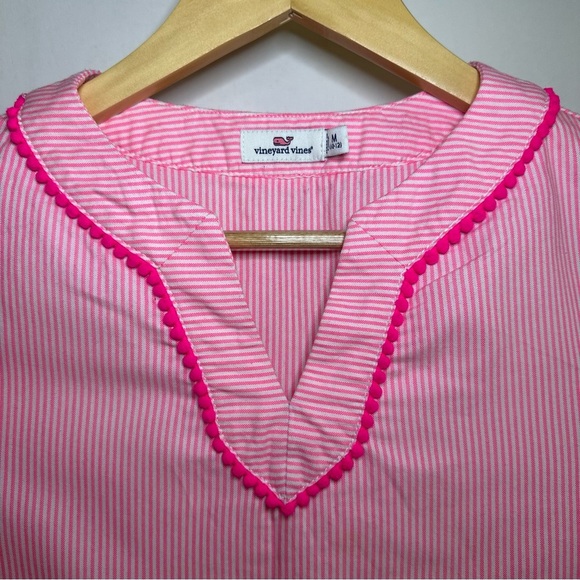 Vineyard Vines Girl’s Pink Seersucker Trimmed Tunic. Size: M (8-10). Pink. - Picture 5 of 8